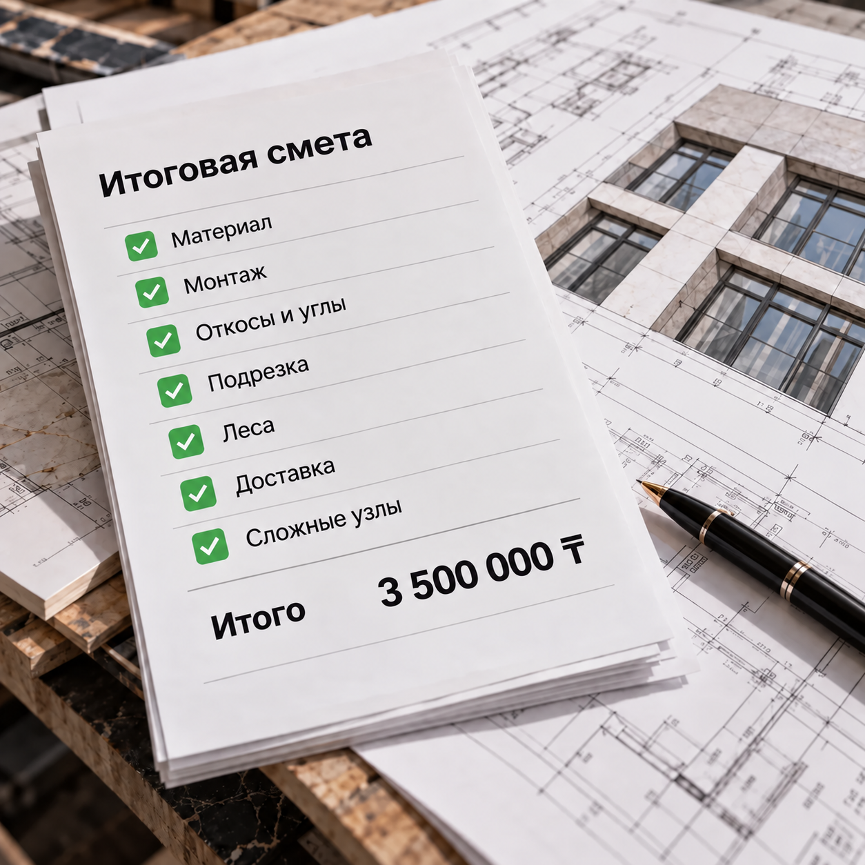 Полная смета с учтёнными работами